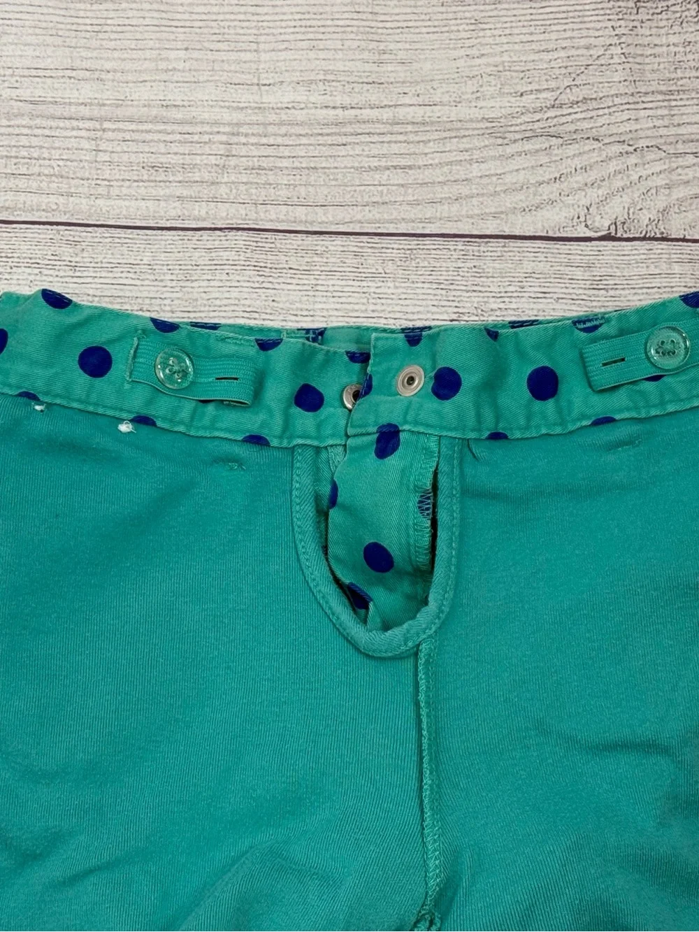 Gymboree Polka Dot Skort Girls Size 8 Green Blue Cotton Skirt Shorts